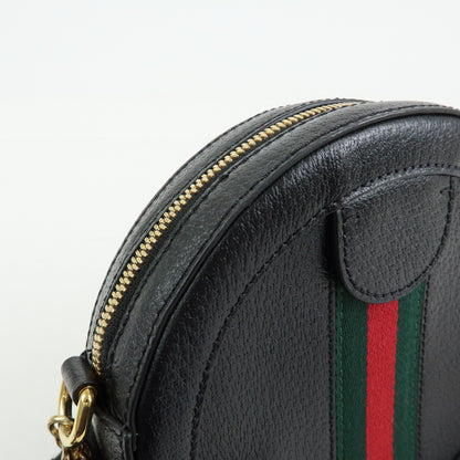 Gucci Ophidia Round Leather, Black, Leather, Shoulder Bag