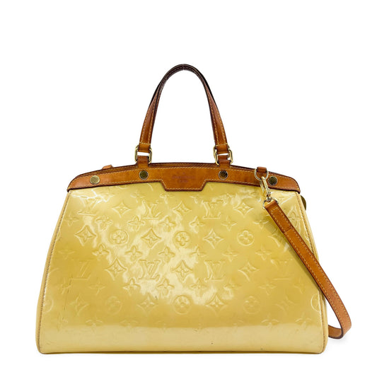 Louis Vuitton Brea Monogram Vernis, Brown, Patent Leather, Handbag