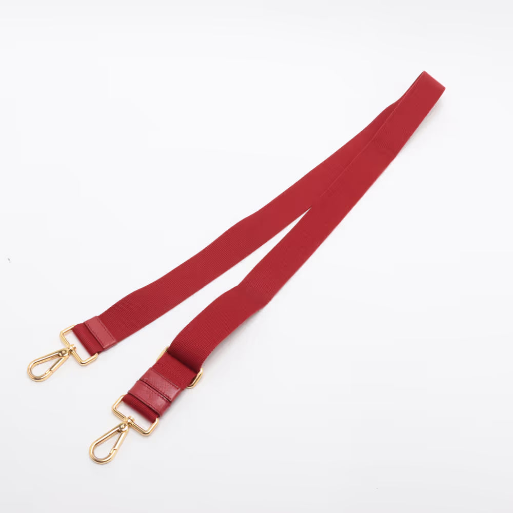 Prada Logo Strap Canapa Tote Jacquard, Red, Canvas, Tote Bag