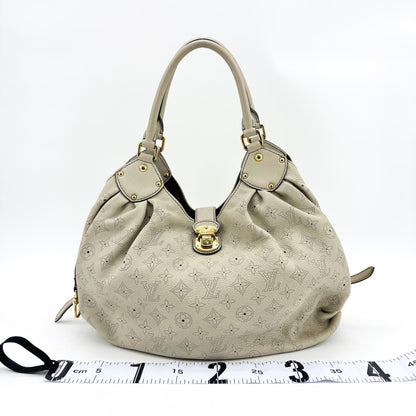 Louis Vuitton L Hobo Mahina Leather, Beige, Leather, Shoulder Bag