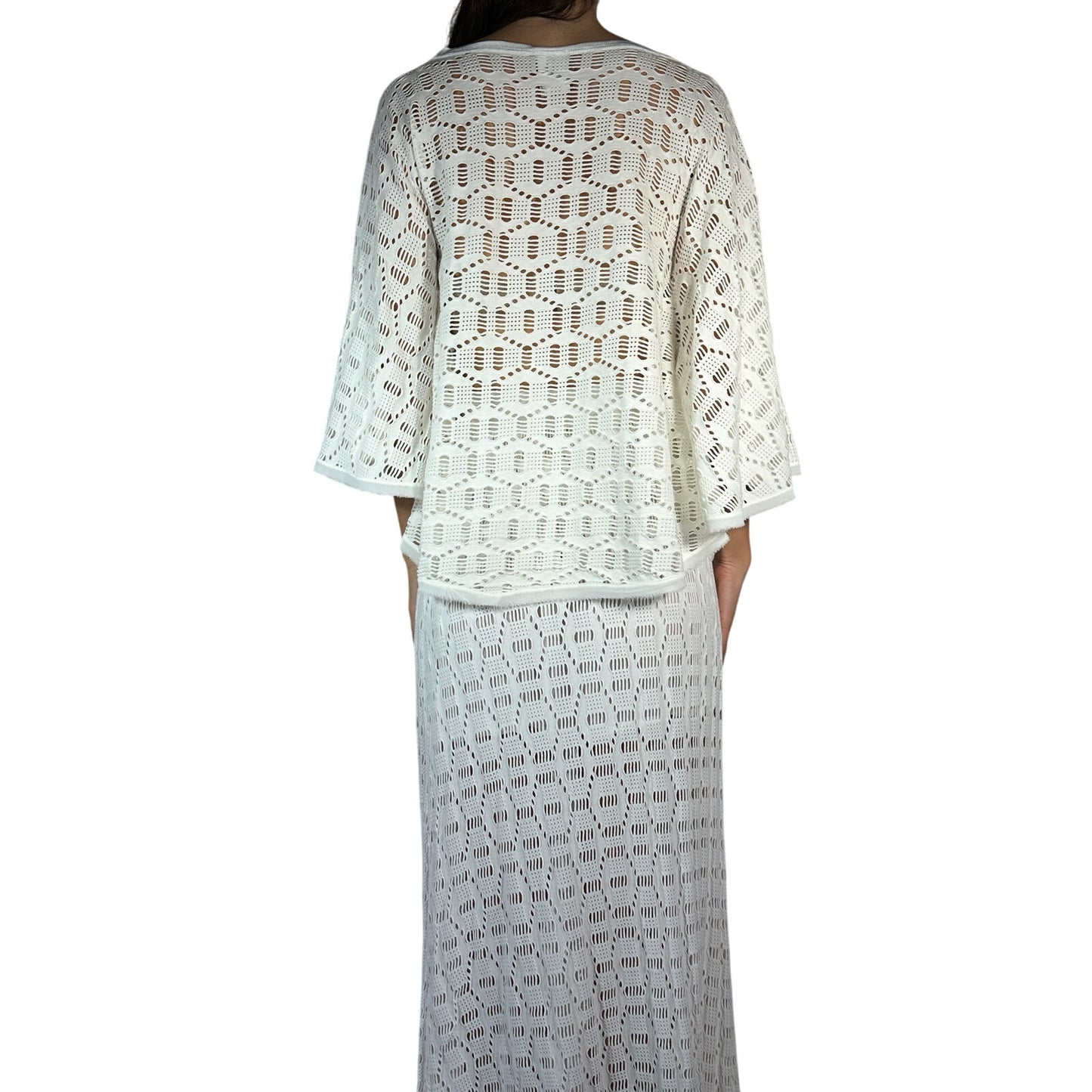 Pinko Open Knit White Top