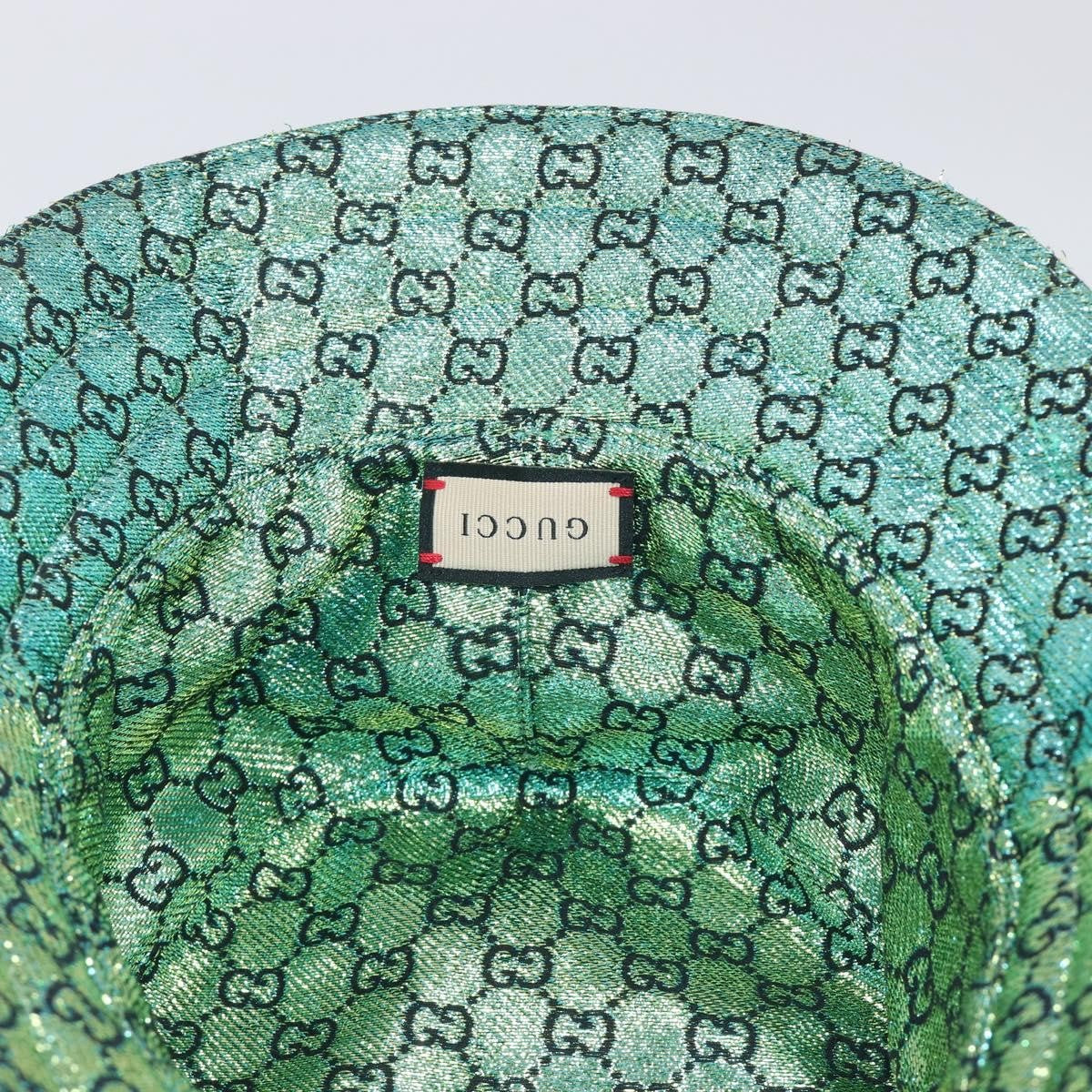 Gucci Reversible Bucket Hat Multicolor GG Canvas, Green, Cotton, Head Accessory
