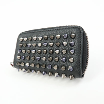 Christian Louboutin Panettone Coin Purse Spiked Leather, Black, Leather, Wallet