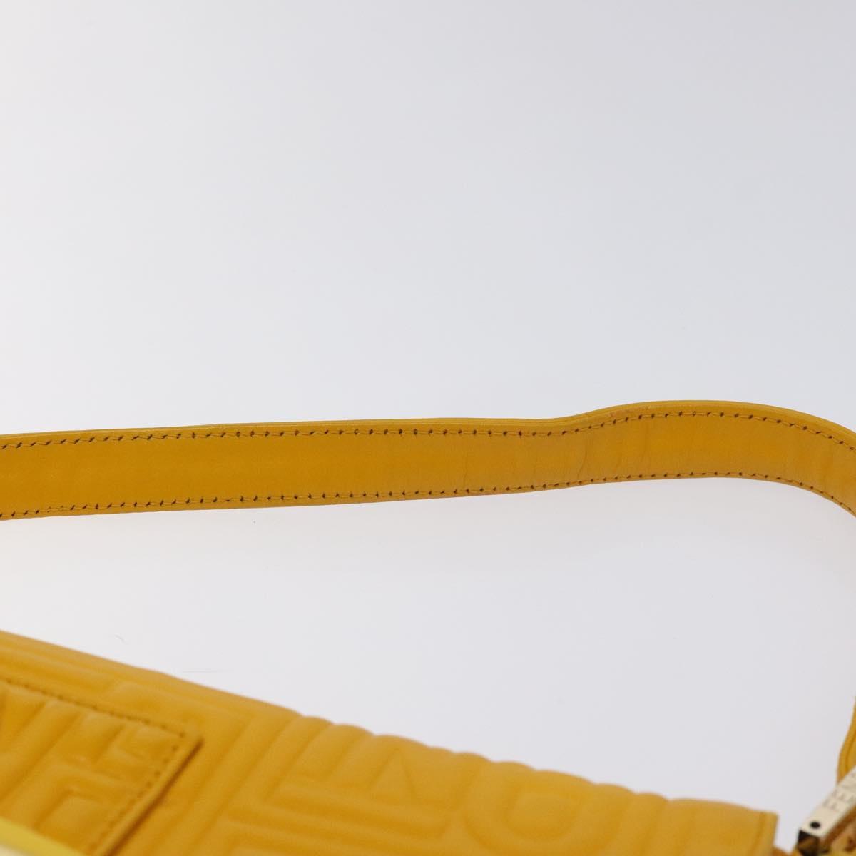 Fendi Mamma Baguette Shoulder Bag Canvas, YELLOW, LEATHER, Shoulder bag