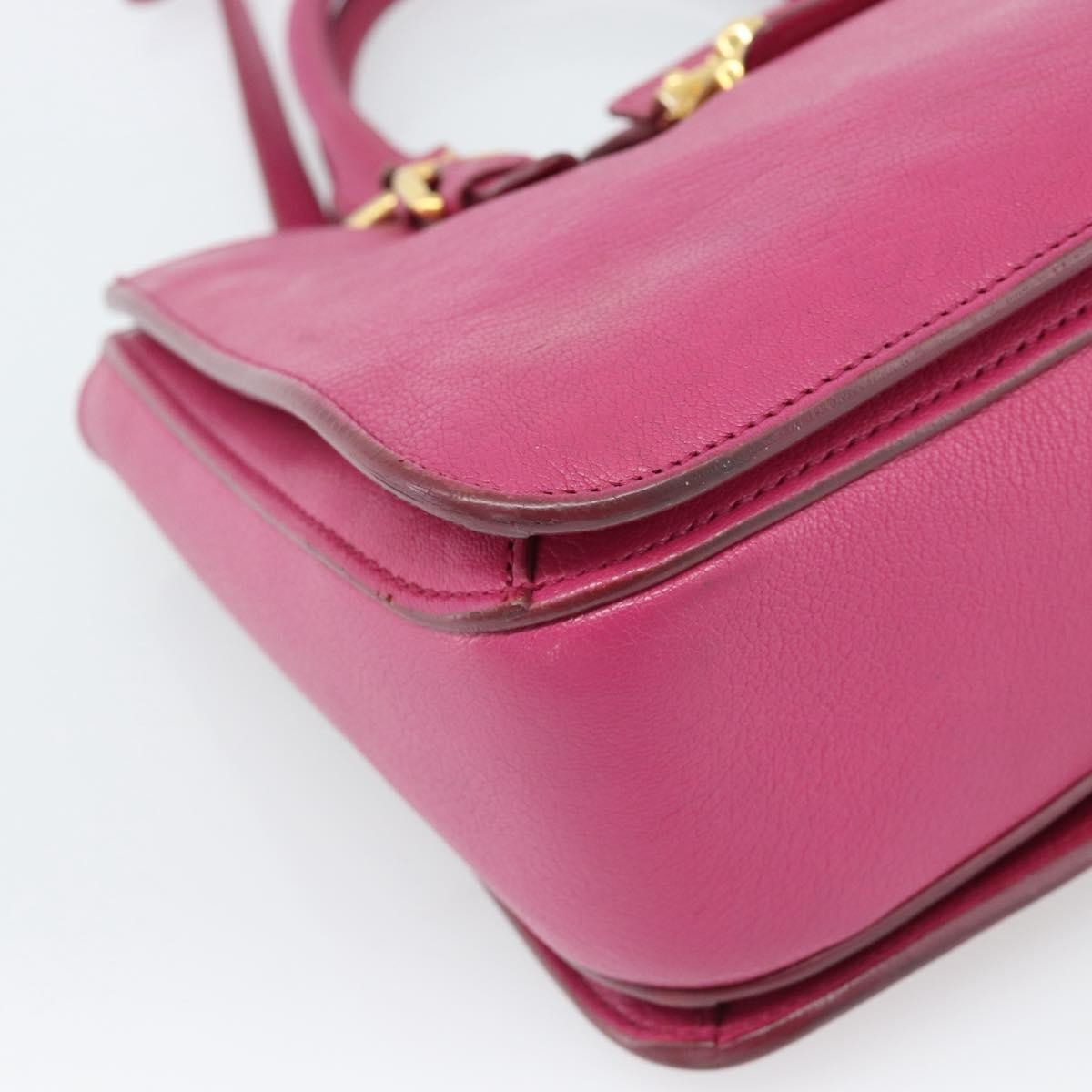 Miu Miu Madras Convertible Lock Leather, Pink, Leather, Tote Bag