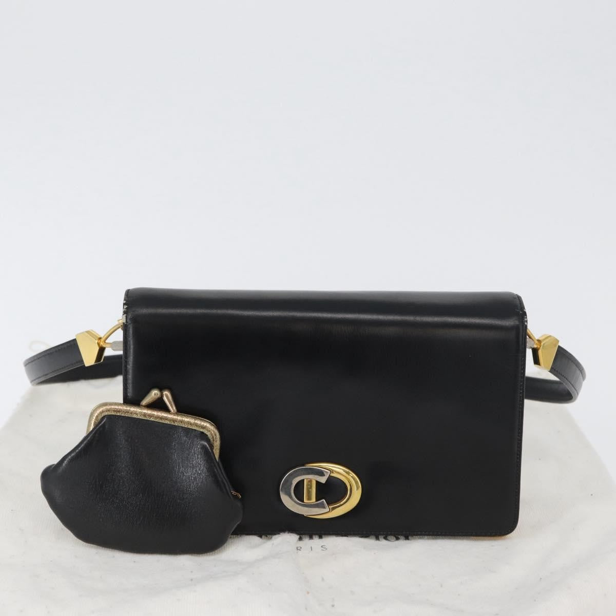 Christian Dior CD Shoulder bag Leather, Black, Calfskin, Shoulder Bag