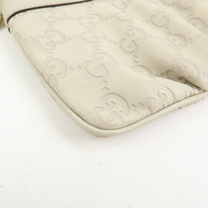 Gucci Heart Wristlet Guccissima Leather, Beige, Leather, Clutch