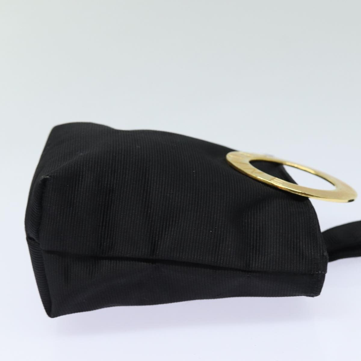 Celine Circle Logo Nylon, Black, Nylon, Clutch
