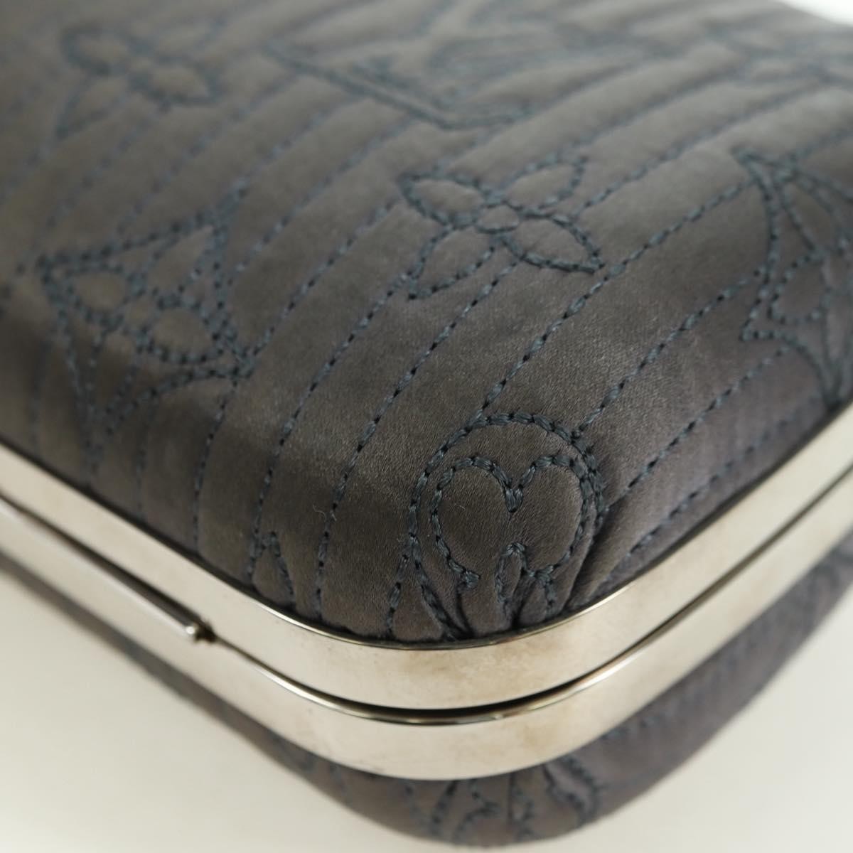 Louis Vuitton Motard Minaudiere Monogram Satin, Gray, Satin, Clutch