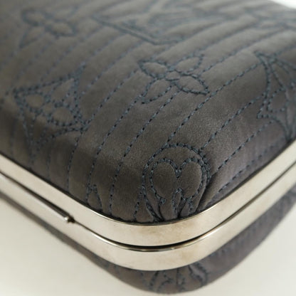 Louis Vuitton Motard Minaudiere Monogram Satin, Gray, Satin, Clutch