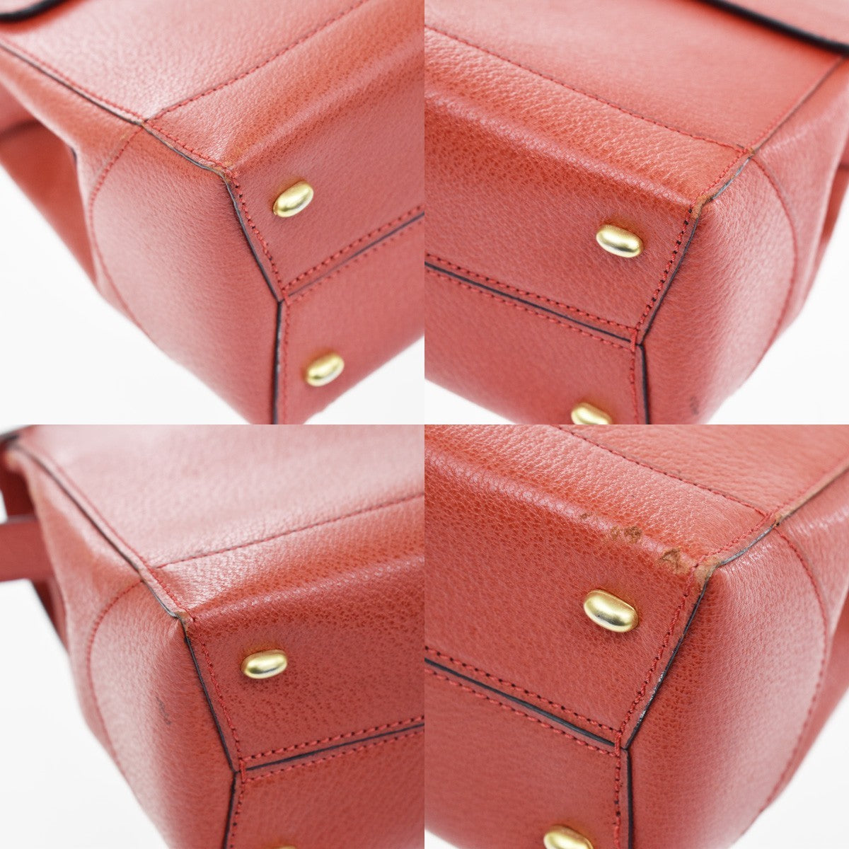 Celine Shoulder Leather, Red, Leather, Shoulder Bag