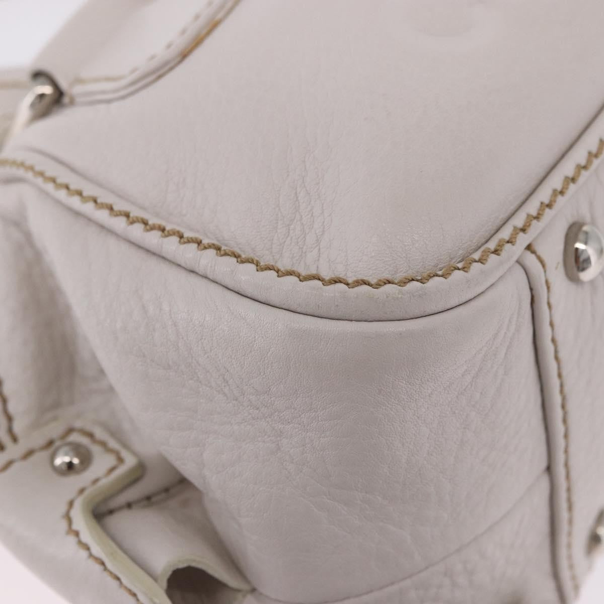 Chanel Lax Tassel Pebbled Leather, White, Leather, Handbag