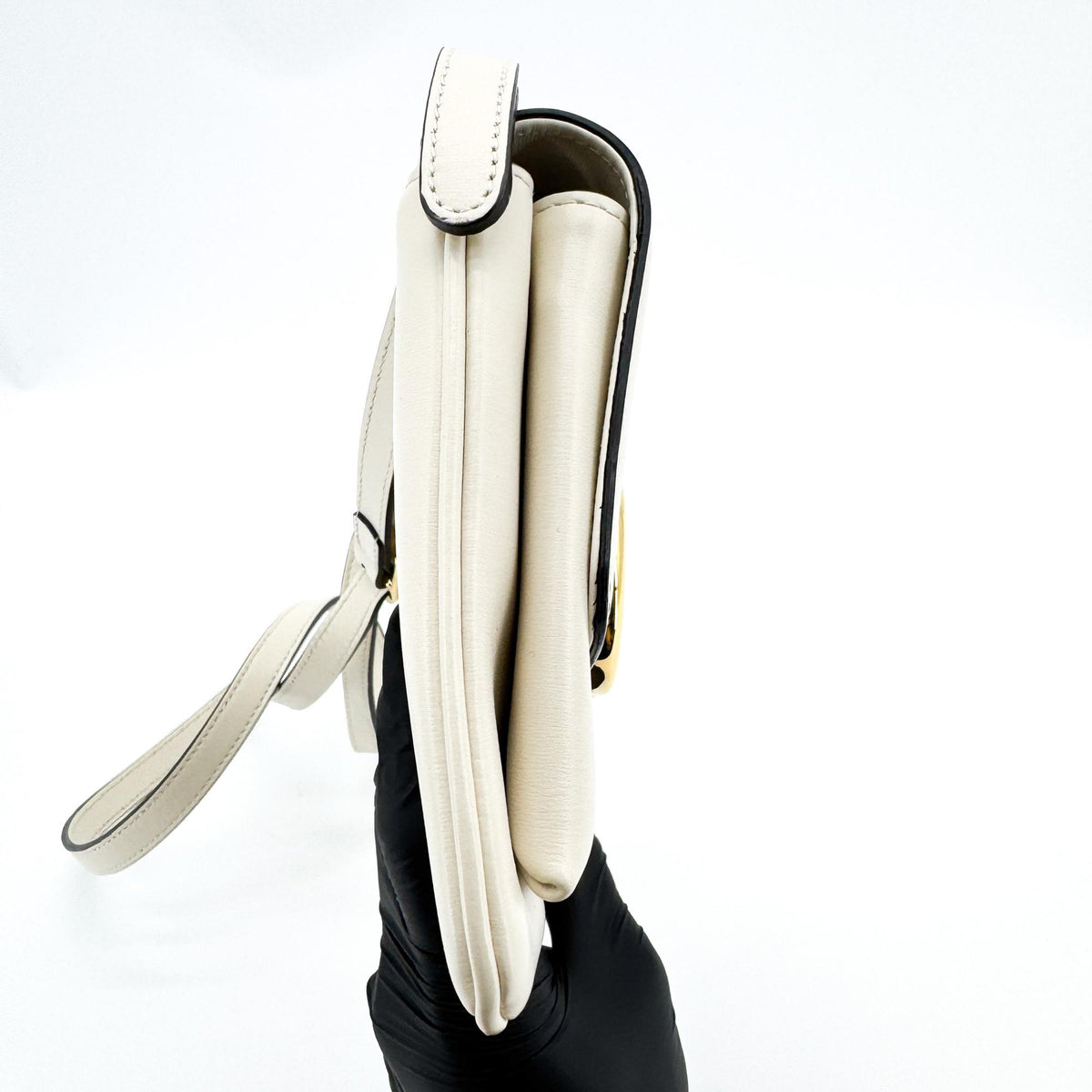 Gucci Arli Leather, White, Leather, Shoulder Bag