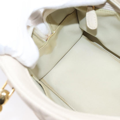 Christian Dior Vintage Leather, White, Leather, Tote Bag