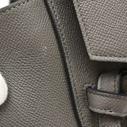 Celine Belt Leather, Gray, Leather, Handbag