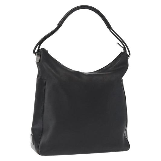 Gucci Vintage Interlocking G Flap Shoulder Bag Leather, BLACK, LEATHER, Shoulder bag