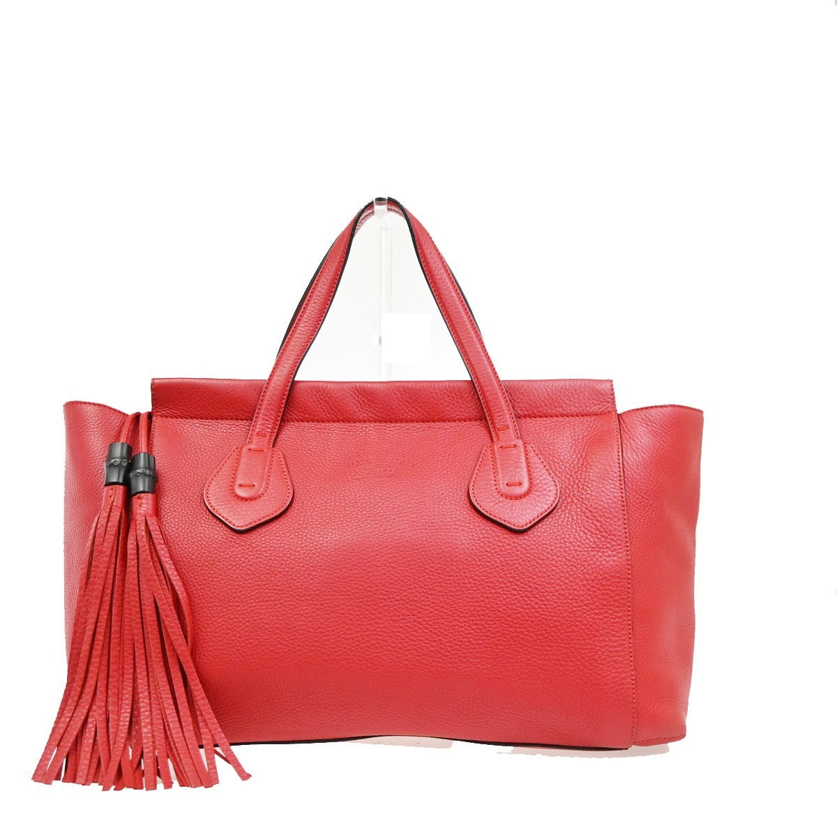Gucci Lady Tassel Top Handle Leather, Red, Leather, Tote Bag