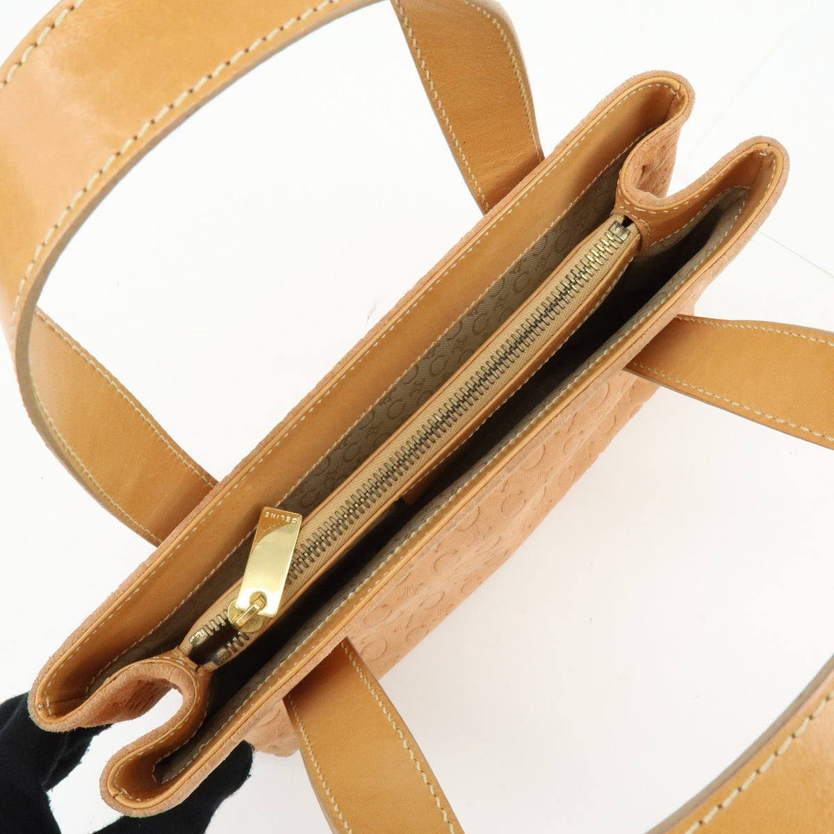 Celine C Macadam Suede, Beige, Suede, Handbag