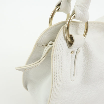 Celine Bittersweet Leather, White, Leather, Handbag
