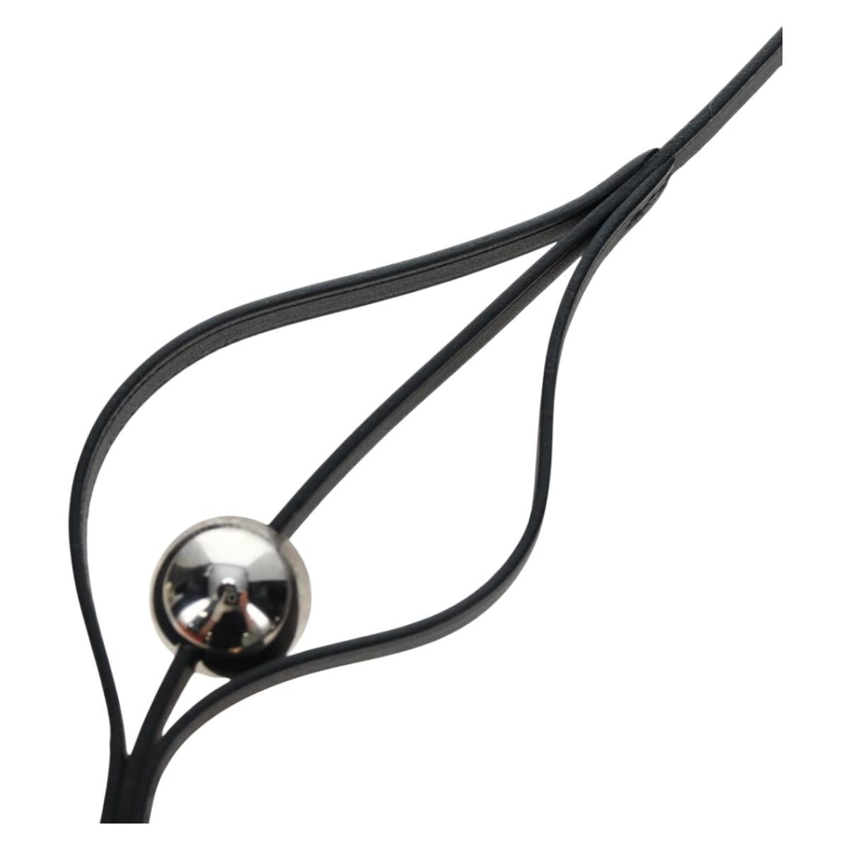 Hermes Météore Leather, Black, Leather, Necklace