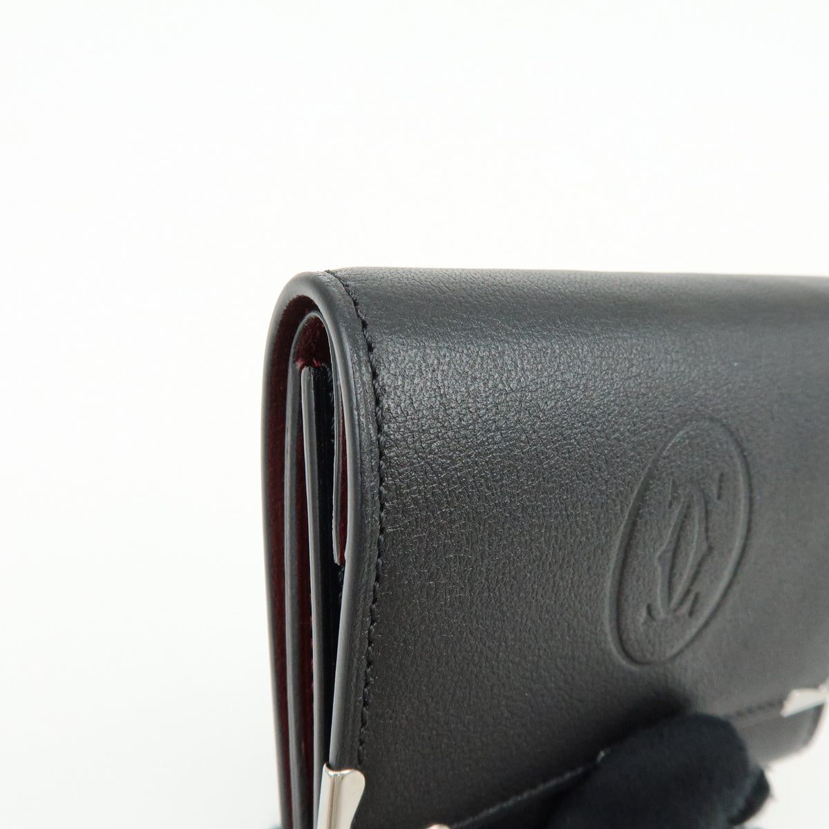 Cartier Coin Purse Must de Cartier Leather, Black, Leather, Wallet