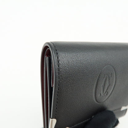 Cartier Coin Purse Must de Cartier Leather, Black, Leather, Wallet