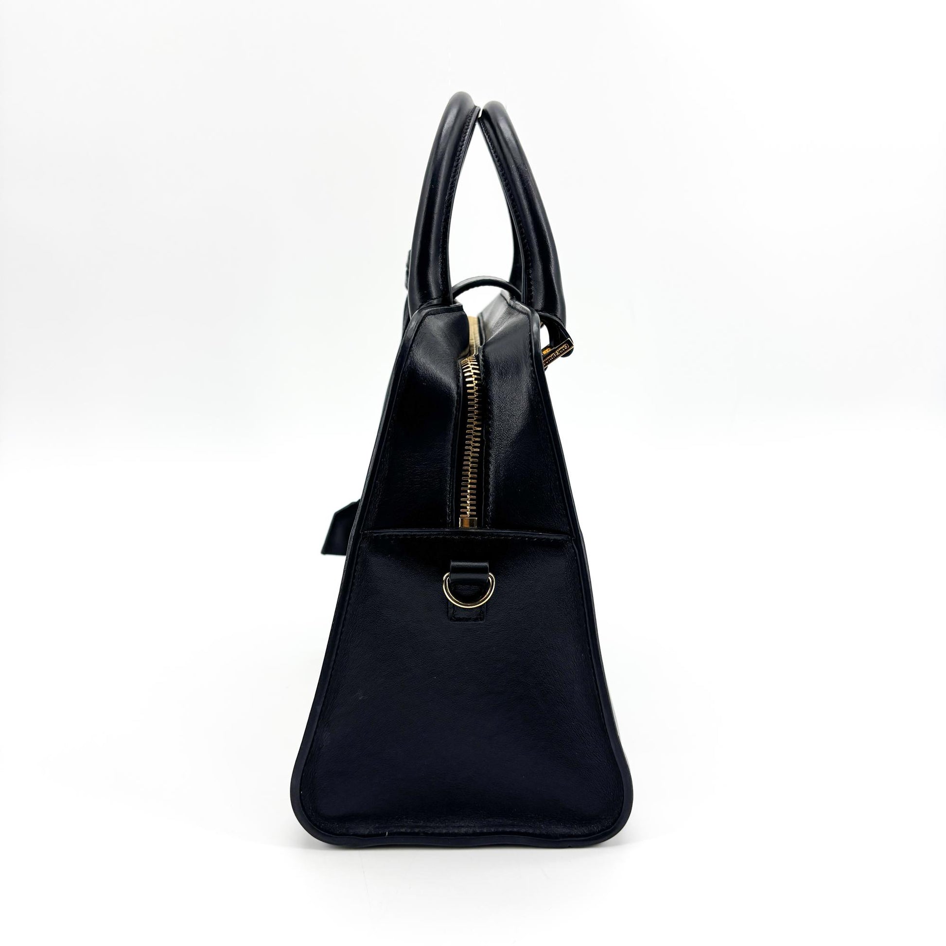Saint Laurent Monogram Cabas Leather, Black, Leather, Tote Bag