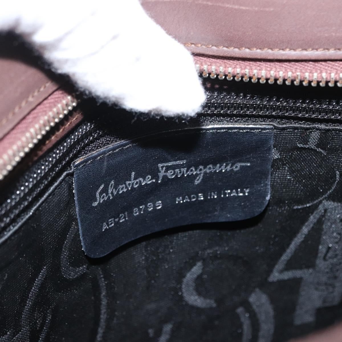 Salvatore Ferragamo Gancini Leather, Brown, Leather, Shoulder Bag