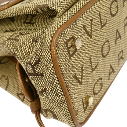 Bvlgari Logomania Canvas, Brown, Canvas, Handbag