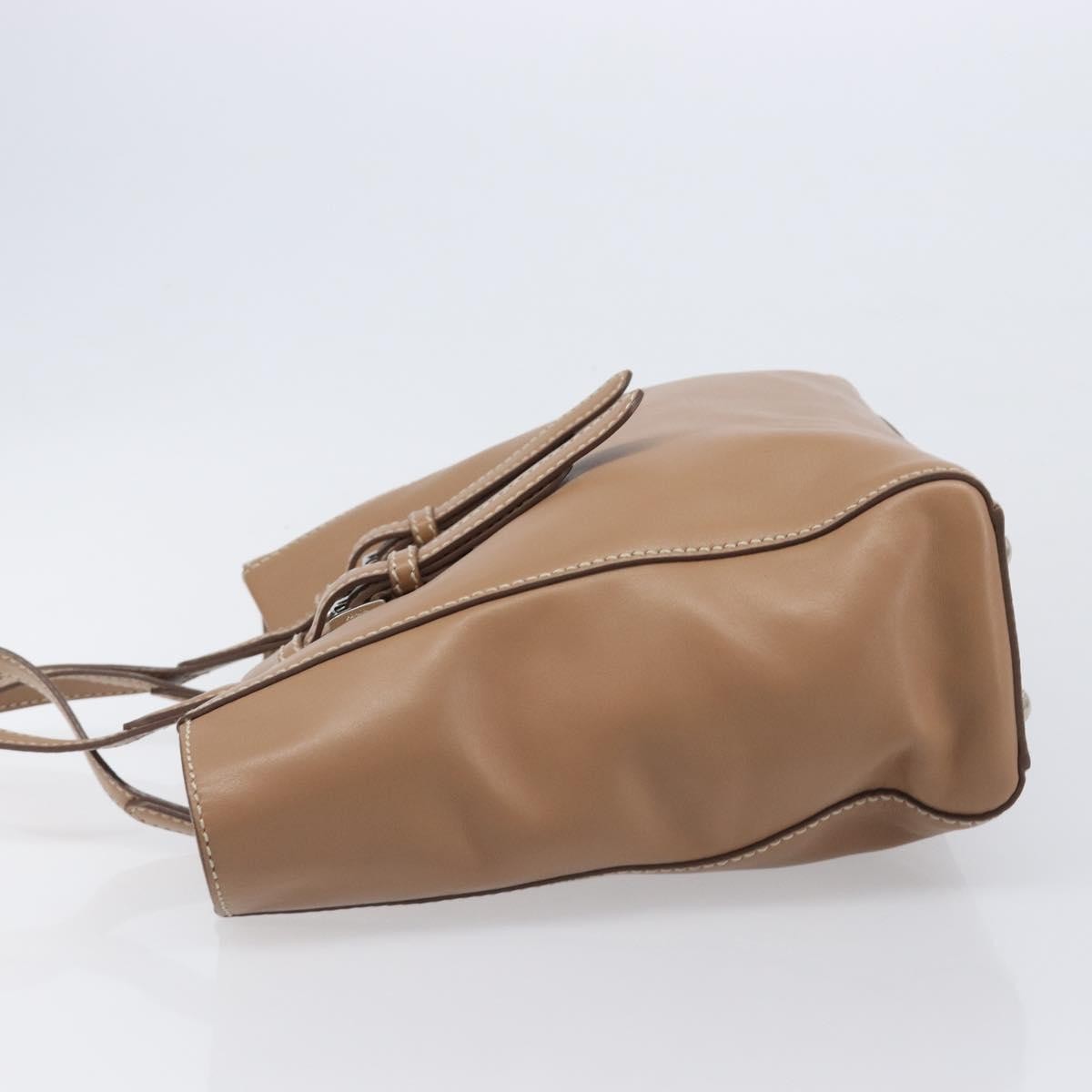 Prada Covered Strap Open City Calfskin, Beige, Leather, Tote Bag
