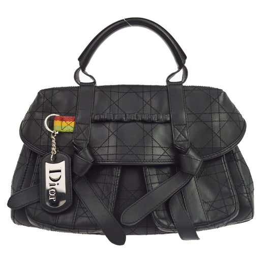 Christian Dior Cannage Leather, Black, Leather, Shoulder Bag