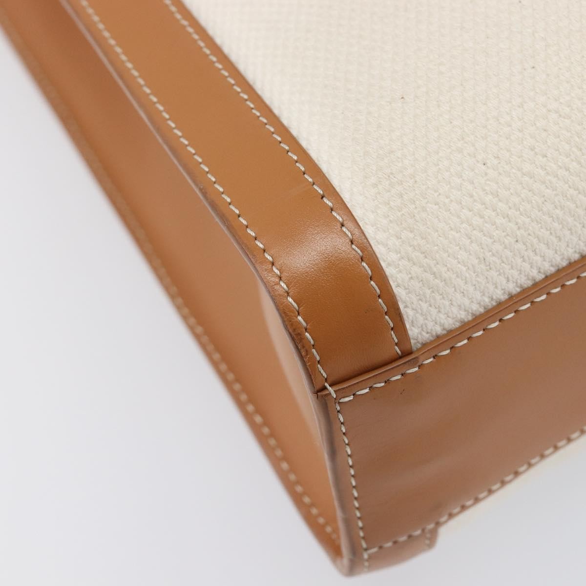 Celine Vertical Cabas Canvas with Leather, Beige, Canvas, Tote Bag