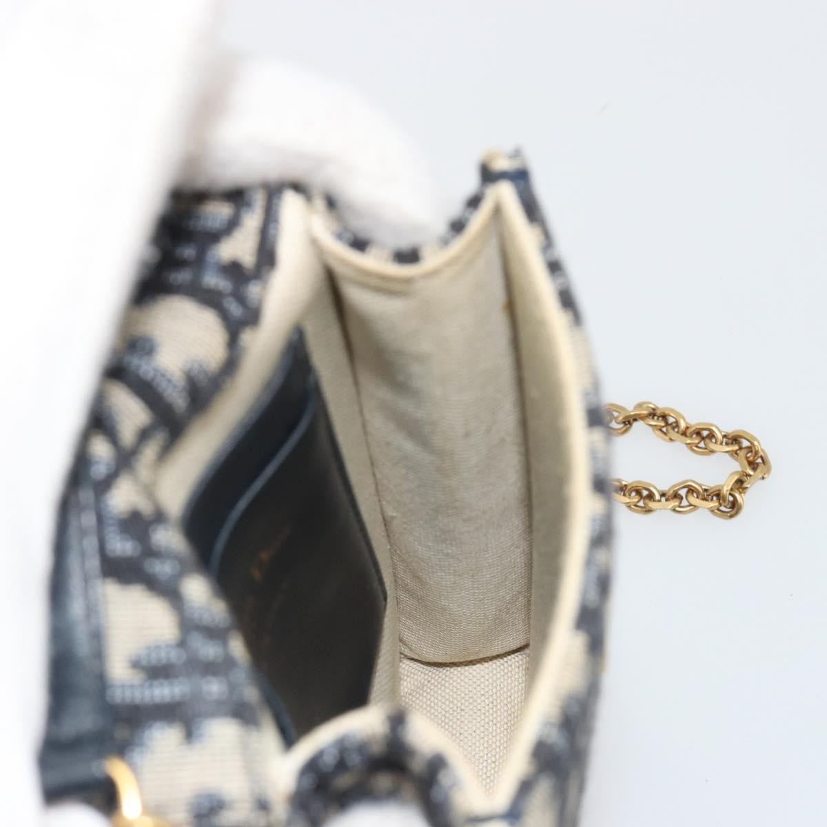 Christian Dior Phone Case Oblique Canvas, Navy, Canvas, Clutch