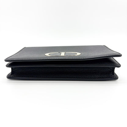 Christian Dior 30 Montaigne 2-in-1 Leather, Black, Calfskin, Clutch