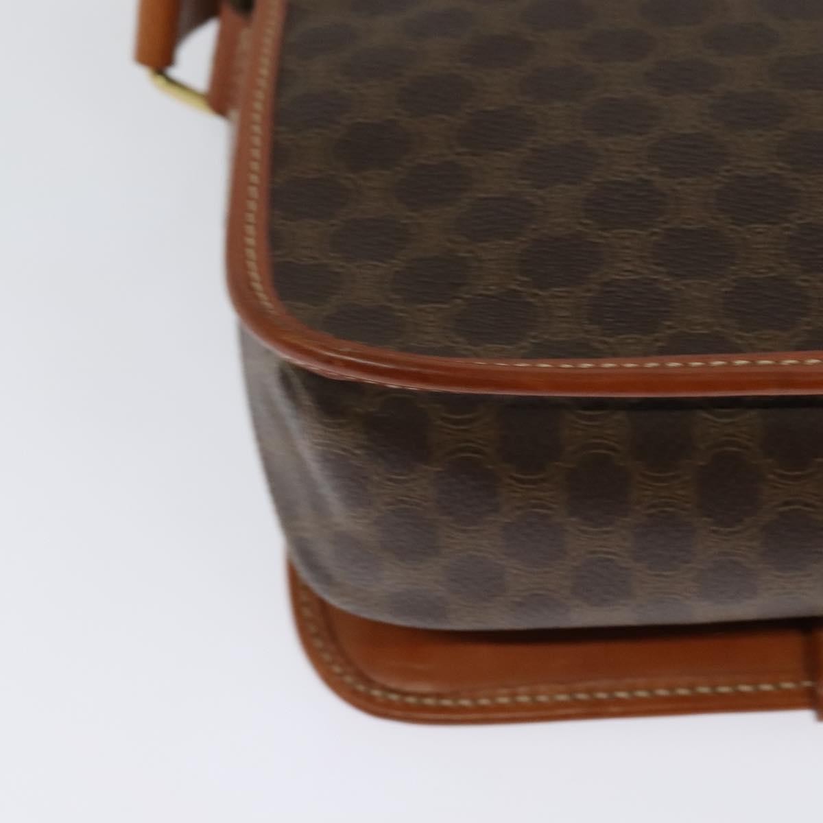 Celine Vintage Macadam Canvas and Leather, Brown, Canvas, Shoulder Bag