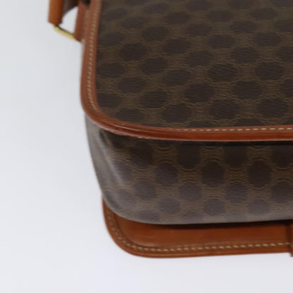 Celine Vintage Macadam Canvas and Leather, Brown, Canvas, Shoulder Bag