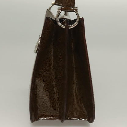 Celine Shoulder Leather, Khaki, Patent Leather, Shoulder Bag