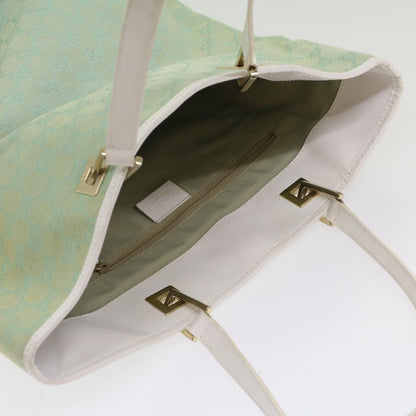 Gucci Vintage Bucket Shopping Tote GG Canvas and leather, Blue, Canvas, Tote Bag