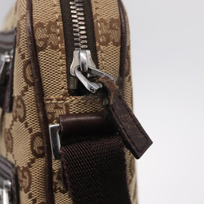 Gucci Double Front Pocket GG Canvas, Beige, Canvas, Crossbody Bag