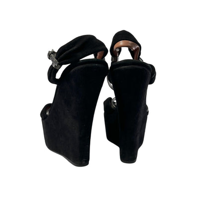 ALAIA Suede Platform Wedge Sandals