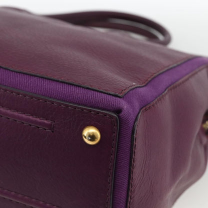 Saint Laurent Bicolor Muse Two Cabas Leather, Purple, Leather, Tote Bag