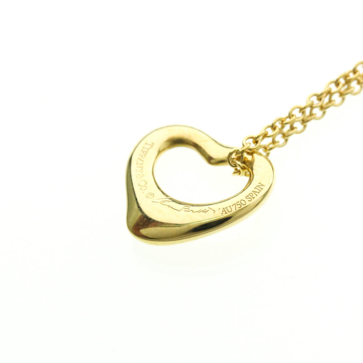 Tiffany & Co. Elsa Peretti Open Heart Pendant 18K Yellow Gold, Gold, Yellow Gold, Necklace