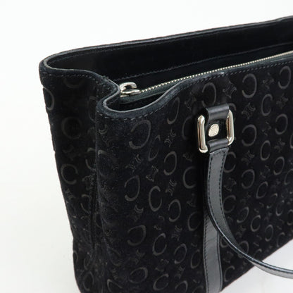 Celine C Macadam Tote PVC leather/ Macadam canvas, Black, Suede, Shoulder Bag