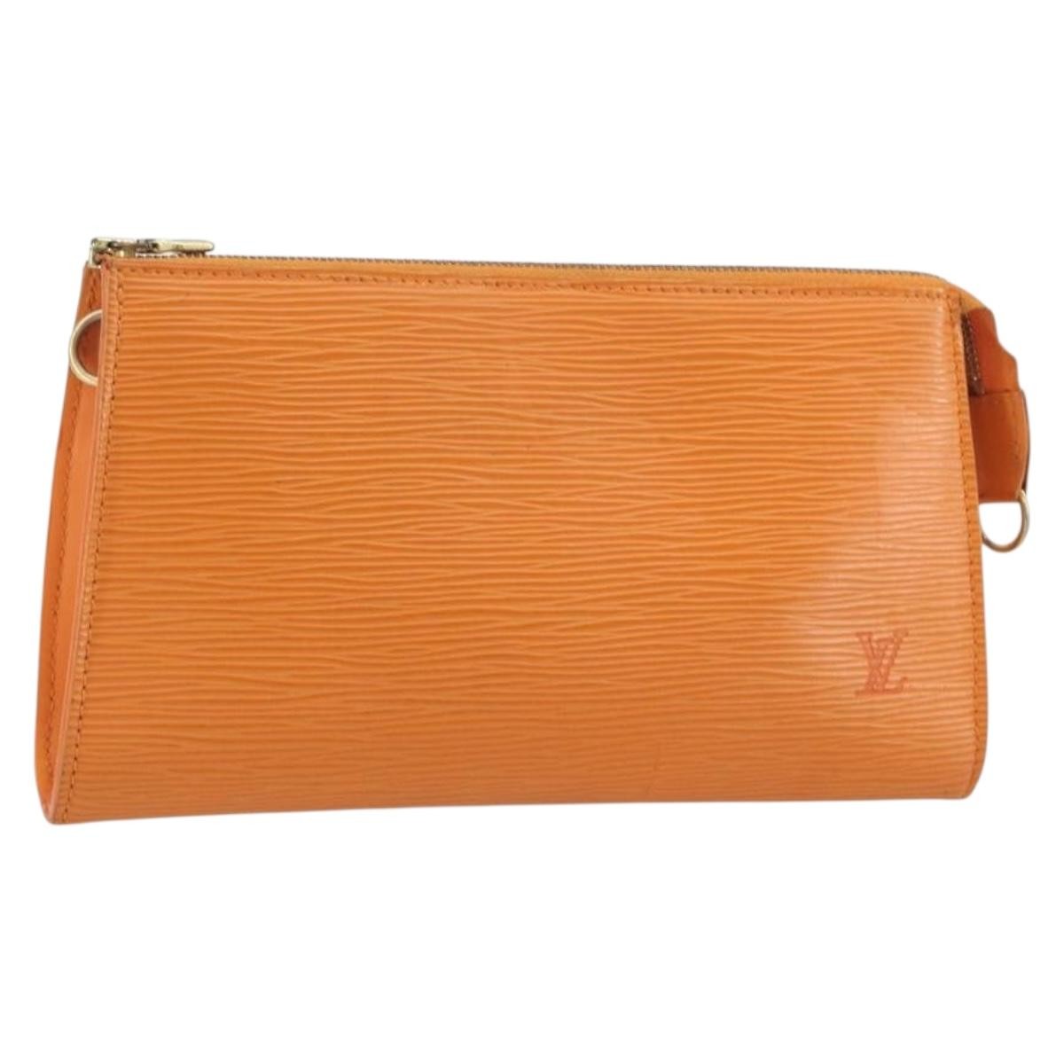 Louis Vuitton Pochette Accessoires Epi, Orange, Leather, Clutch