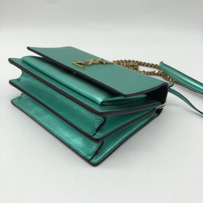 Saint Laurent Sunset Patent, Metallic, Leather, Crossbody Bag
