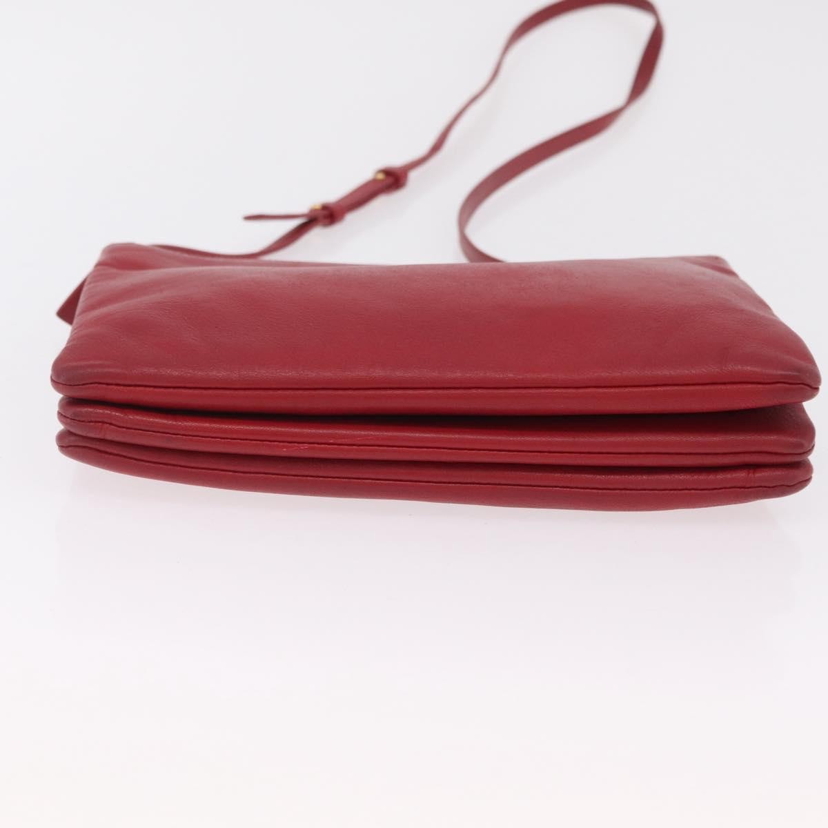 Celine Trio Leather, Red, Leather, Crossbody Bag