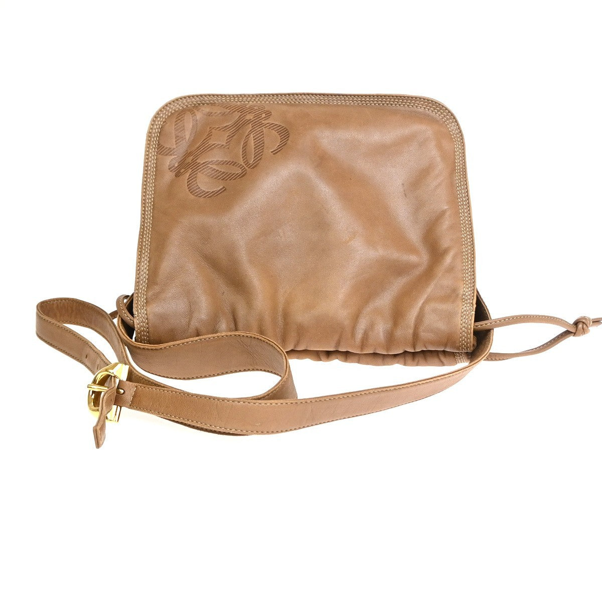 Loewe Anagram Leather, Beige, Leather, Shoulder Bag