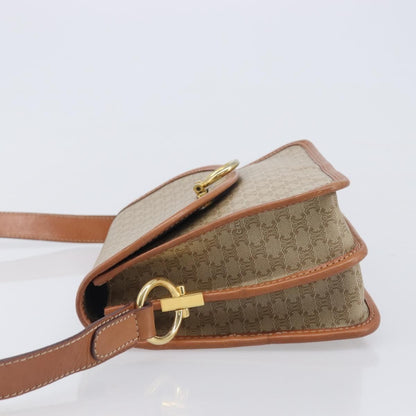 Celine Macadam Shoulder Canvas, Beige, Canvas, Crossbody Bag