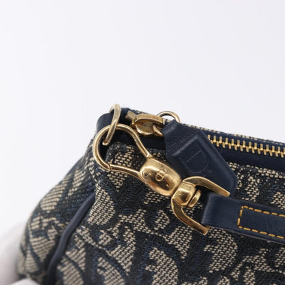 Christian Dior Vintage Saddle Bag Canvas, Navy, Canvas, Clutch