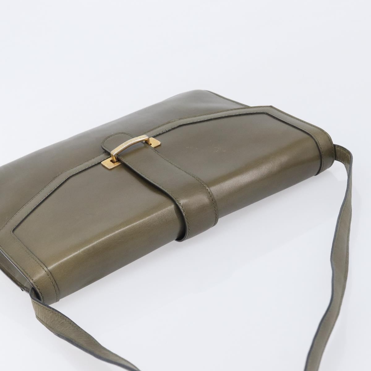 Celine Shoulder Leather, Khaki, Leather, Shoulder Bag